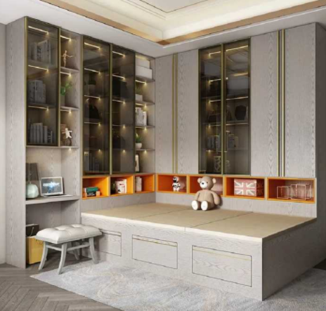 二門(mén)深色衣柜：買(mǎi)定制衣柜好，還是成品衣柜好？