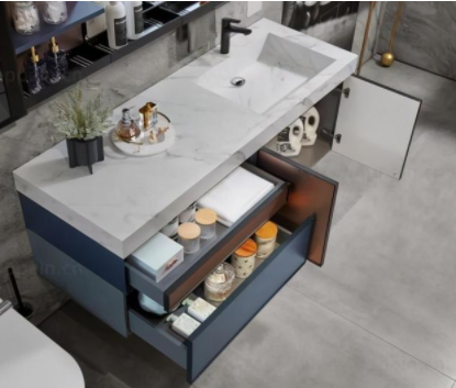 珍珠巖板廠家：2021衛(wèi)生間流行怎樣裝？巖板浴室柜設(shè)計