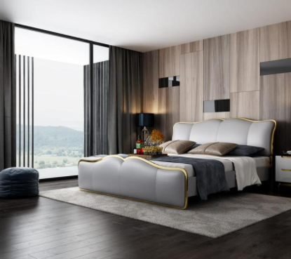 雙虎雙人沙發(fā)床：輕奢真皮雙人床，一下就能俘獲顏值控