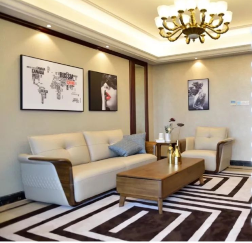 客廳沙發(fā)設(shè)計：偏愛皮沙發(fā)？實木配真皮提升客廳格局