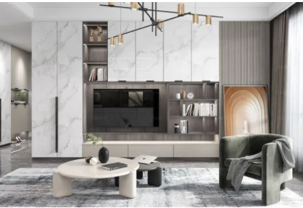 客廳電視柜設(shè)計圖：客廳電視柜上擺什么好？電視柜的擺件怎么搭配？