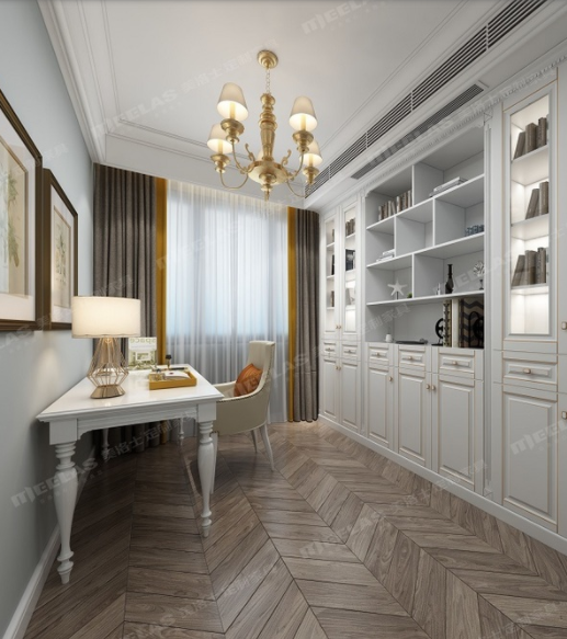 寫字臺書柜組合：輕奢書柜設(shè)計，奢而不喧，顏值還高！