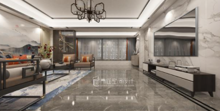 新房裝修設(shè)計：現(xiàn)代中式風(fēng)的新房裝修完工，入戶就被玄關(guān)背景墻迷住