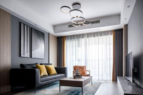 古木紋型材：沉穩(wěn)的現(xiàn)代簡約風(fēng)，用實木中和灰色的距離感，改變異形玄關(guān)的缺陷